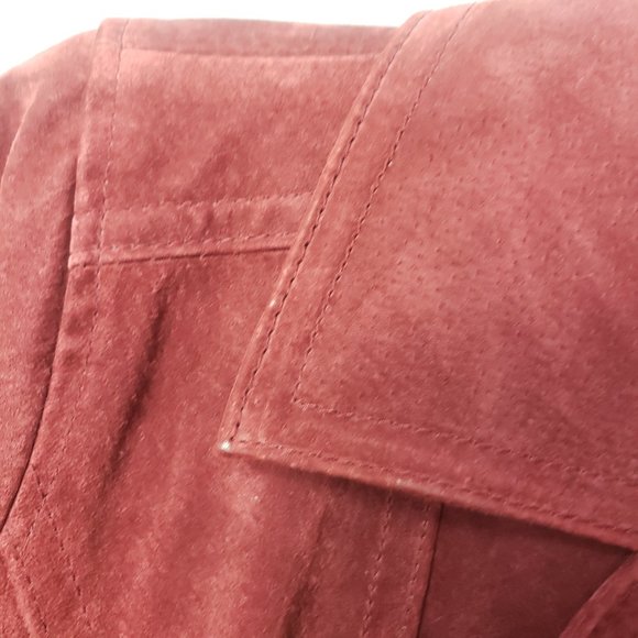 Dennis Basso Women's Red Leather Full Zip Lined Coat Jacket - Picture 4 of 13